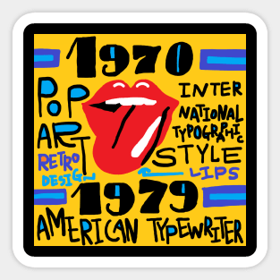 retro typographic style, rips Sticker
